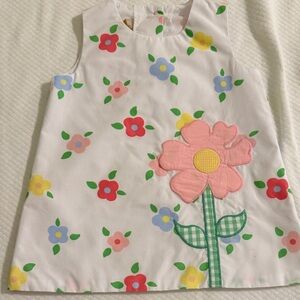 T.B.B.C. White Floral Applique Sundress - Pink, Yellow & Blue Flowers
